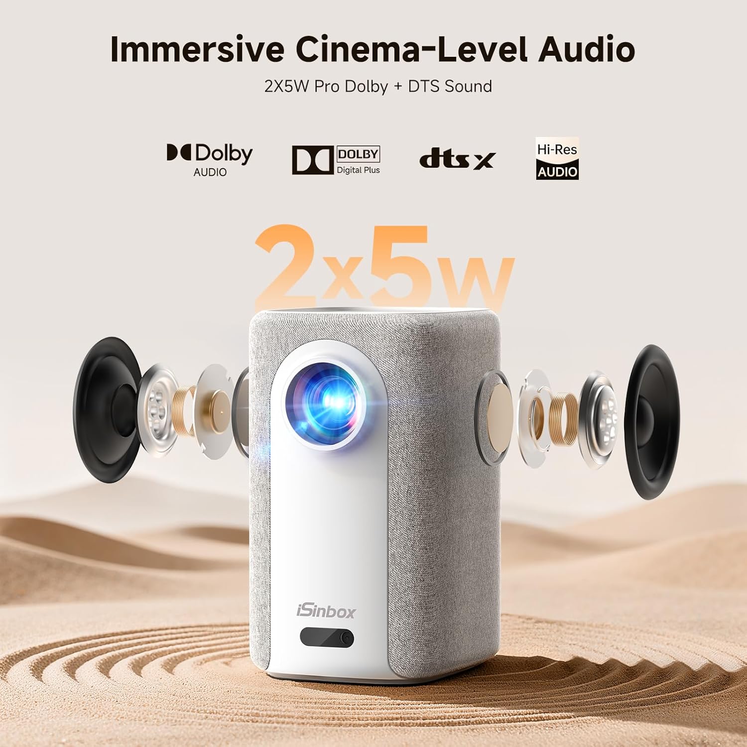 [Short Throw/1200ANSI/Built in Apps] 4K Outdoor Projector with WiFi and Bluetooth