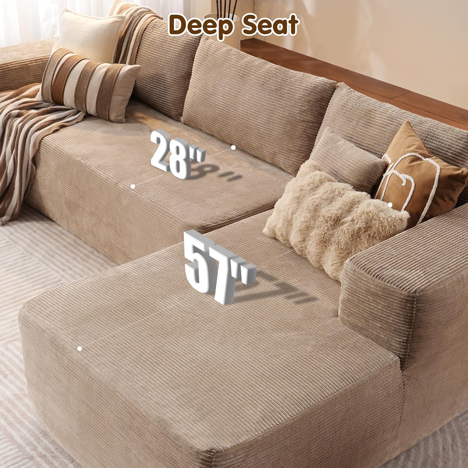 Ovios 104 Cloud Section Sofa L-shaped lounge chair, modern modular sofa