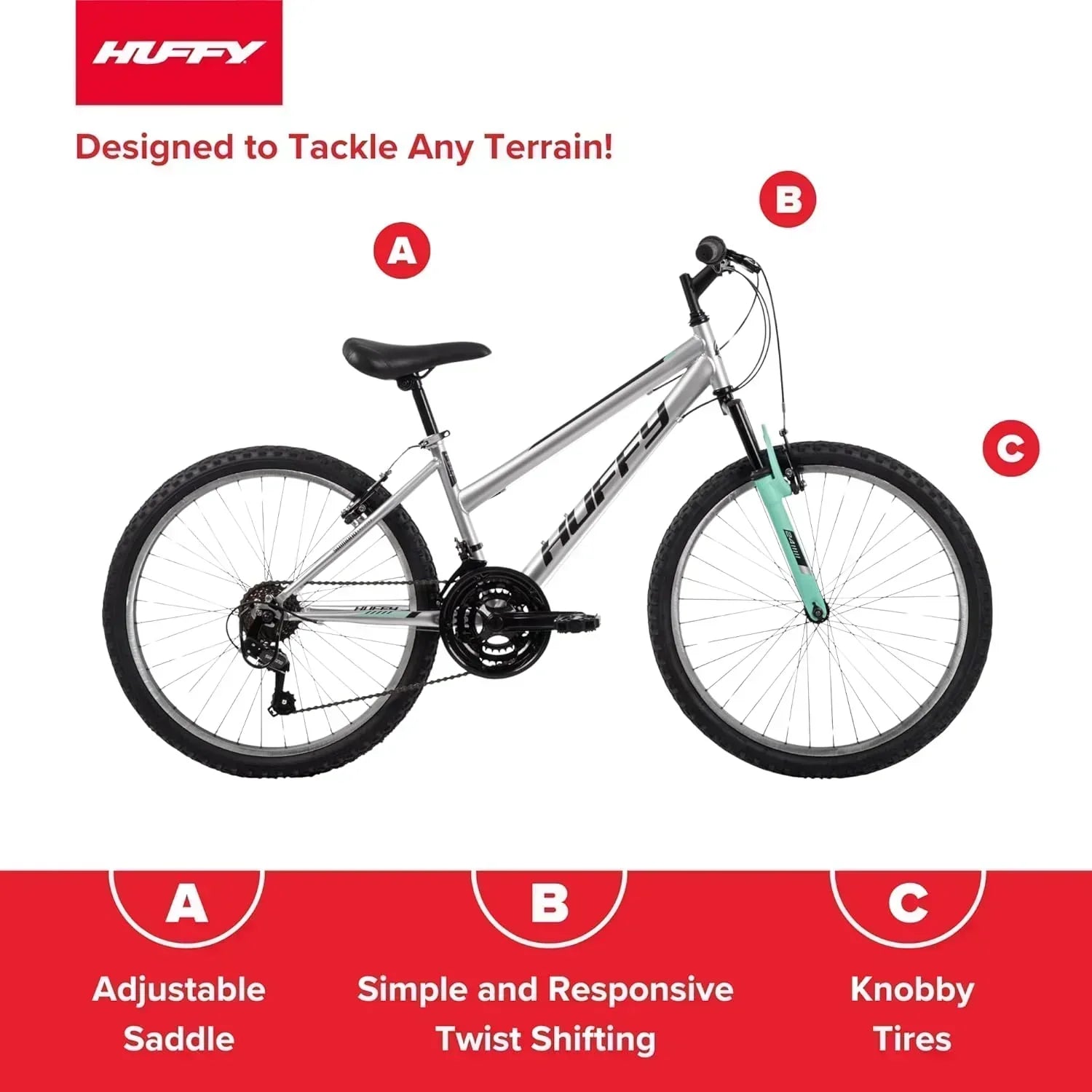 Huffy Stone Mountain Hardtail Mountain Bike for Boys/Girls/Men/Women 20/24/26 Sizes