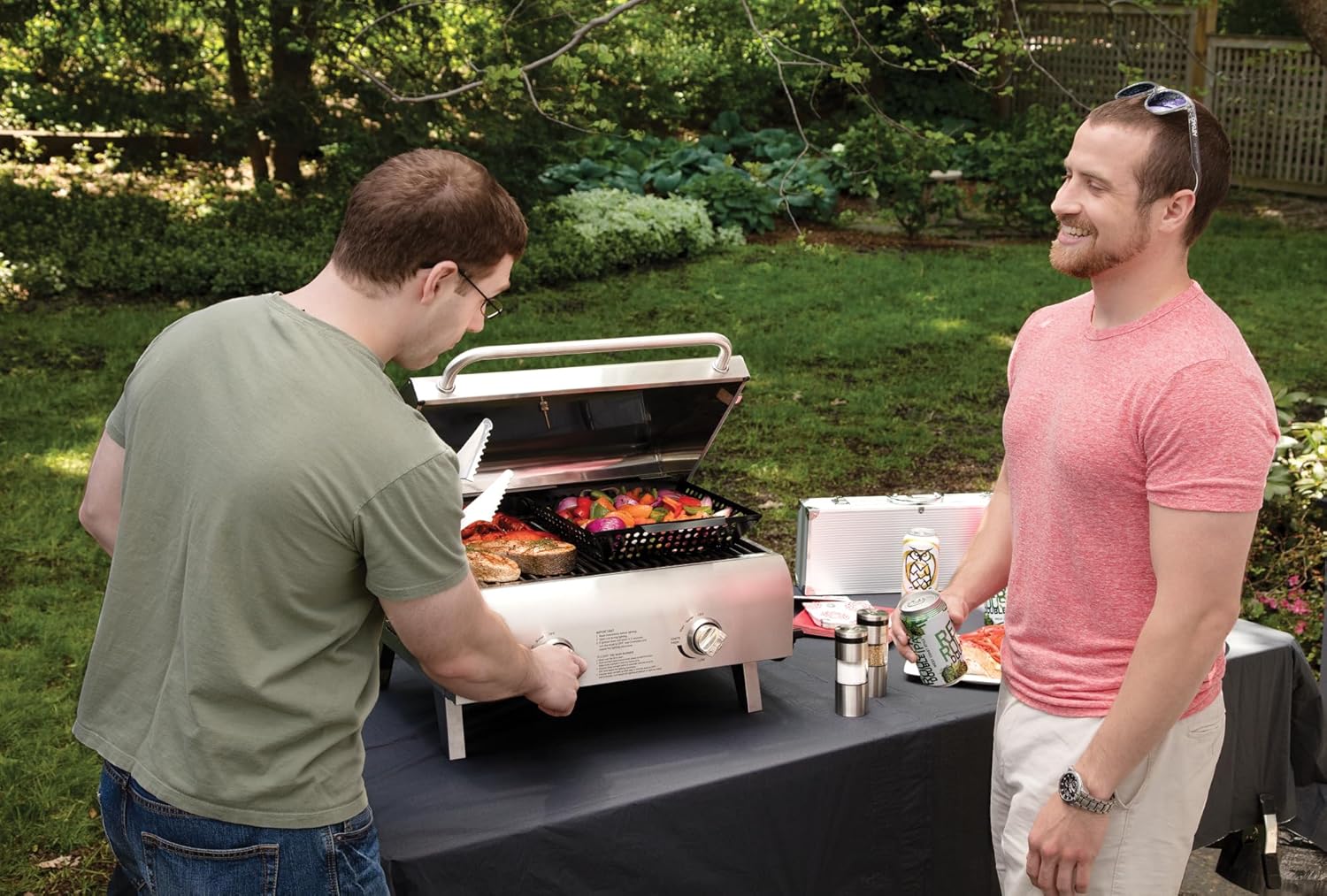 Cuisinart Chef's Style Tabletop Portable Propane Grill 20,000 BTU Stainless Steel Gas Grill