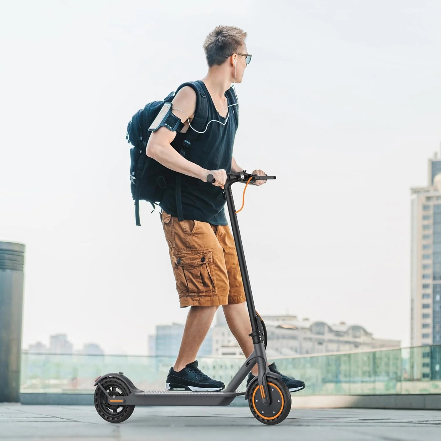 Electric Scooter, 350W/500W Powerful Motor, 8.5/10 Solid Tires, 19/22Mph, 28/21/12 Miles Range,Dual Braking