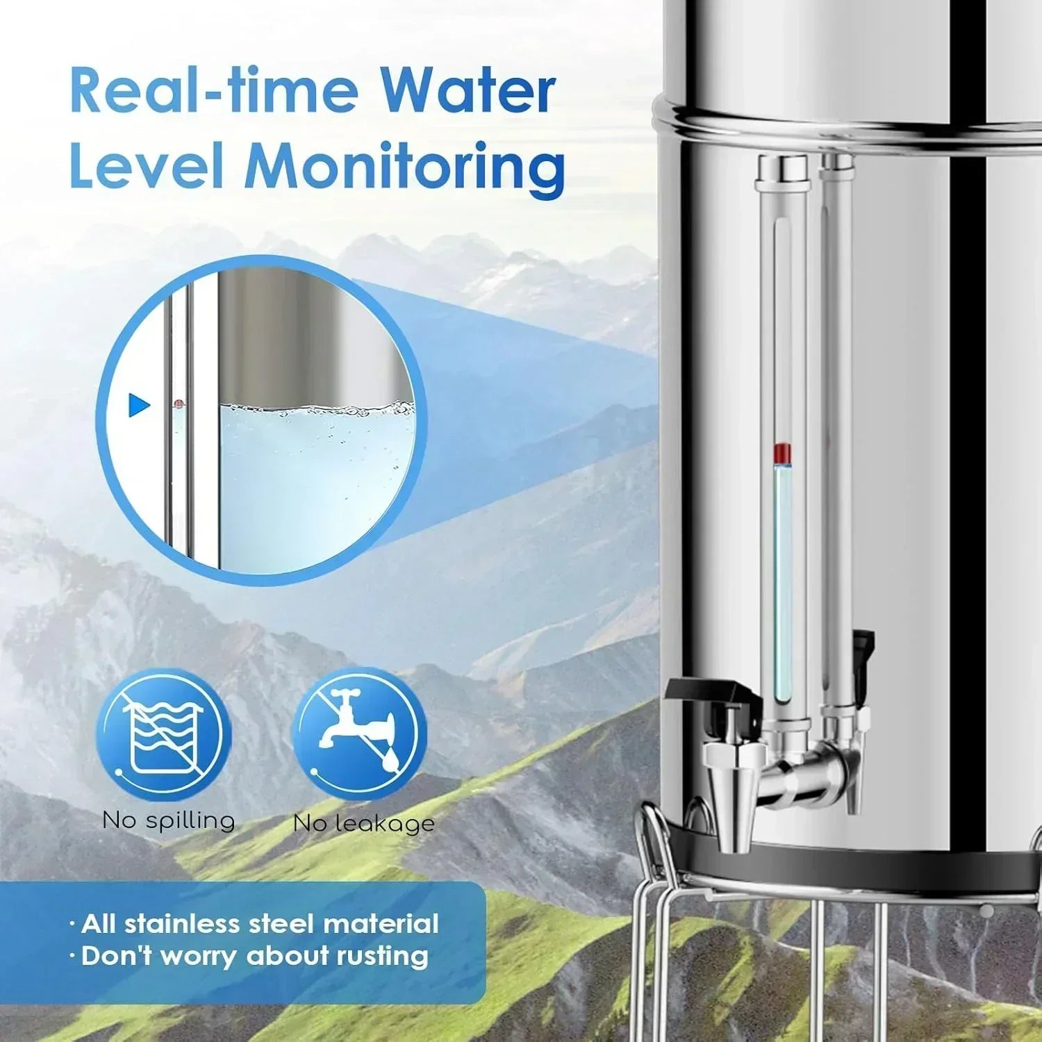 Purewell three-stage 0.01��m ultrafiltration gravity water filtration system 304
