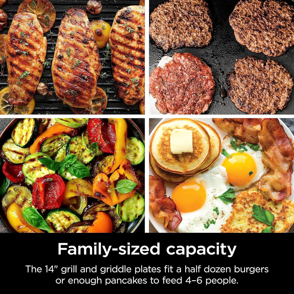 Griddle and Indoor Grill Electric Grill For Steak Burgers Salmon Veggies and More Pancake Griddle