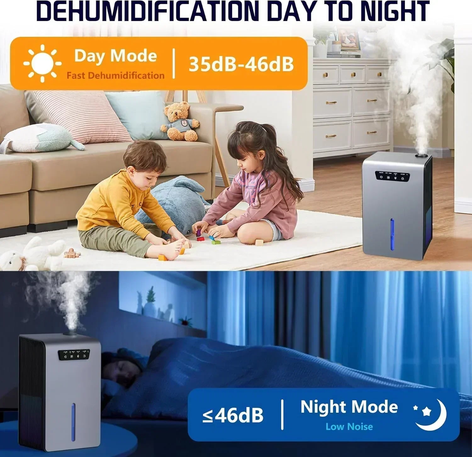 Dehumidifier 2 in 1 Humidifier Dehumidifier Combo 102 OZ Water Tank Dehumidifiers for Home Bedroom