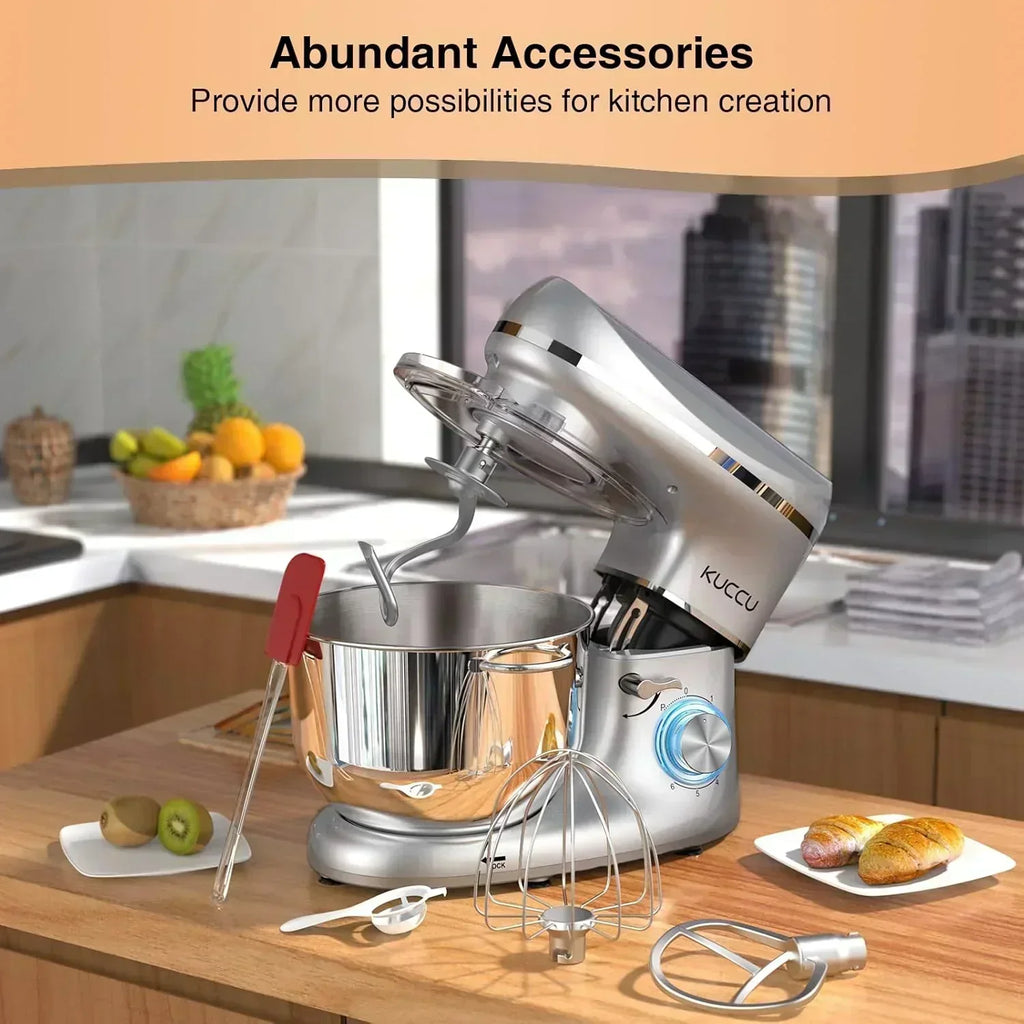 Stand Mixer 6.5 Qt 660W 6-Speed Tilt-Head Food Dough Mixer Kitchen Electric Mixer Stainless Steel