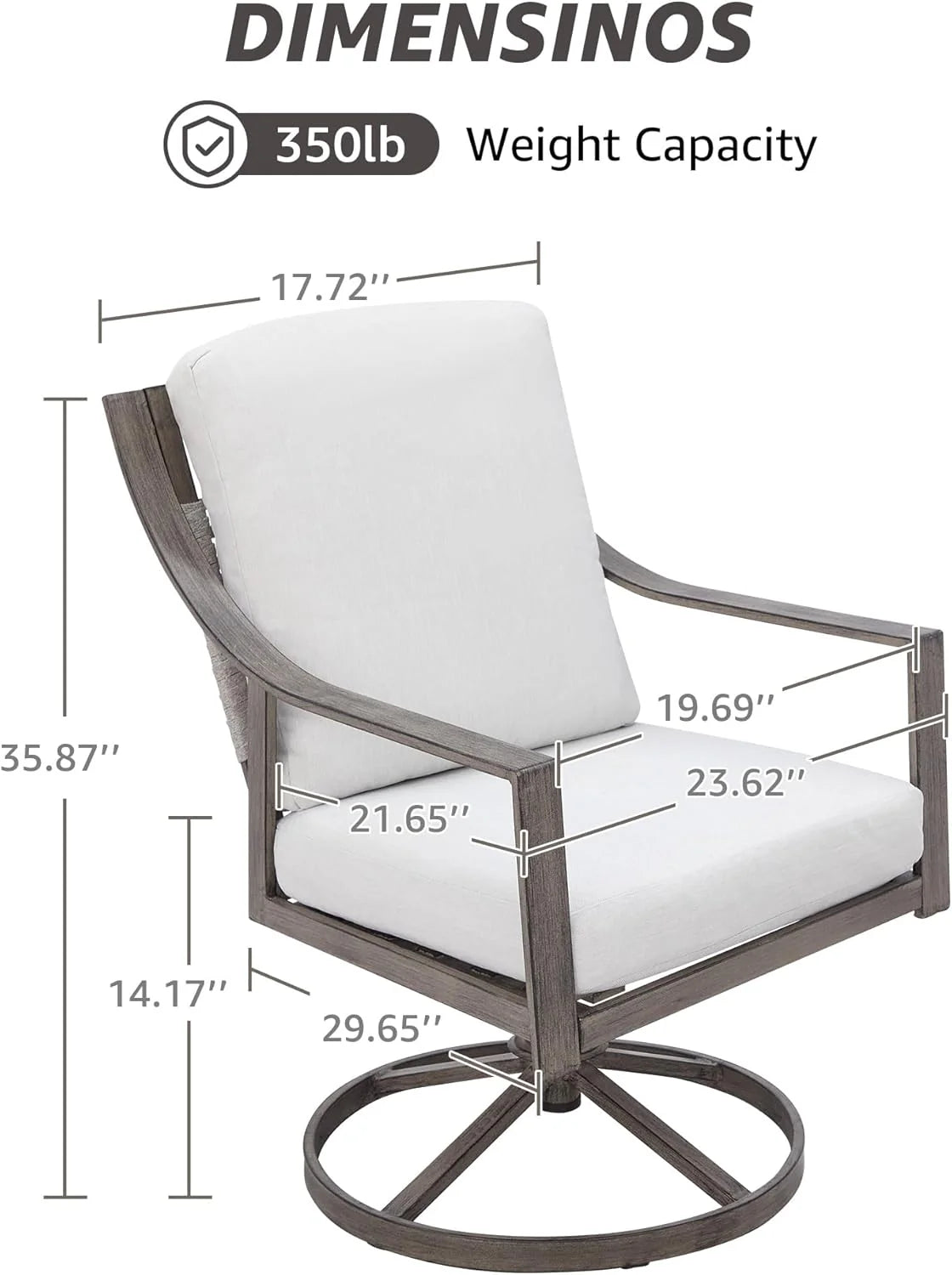 NATURAL EXPRESSIONS 5-Piece Outdoor Patio Dining Set 4pcs Patio Swivel Rocking Chairs