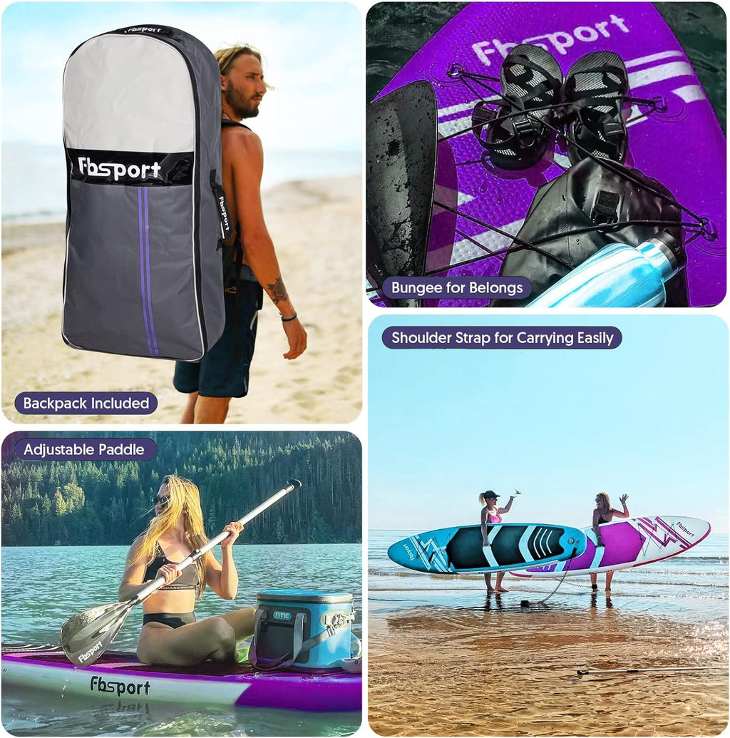 FBSPORT 11' Premium Stand Up Paddle Board Yoga Board with Durable SUP Accessories Carry Bag