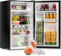 3.2 Cu Ft Mini Fridge with Freezer - Energy Efficient, Double Door Upright Freezer for Bedroom