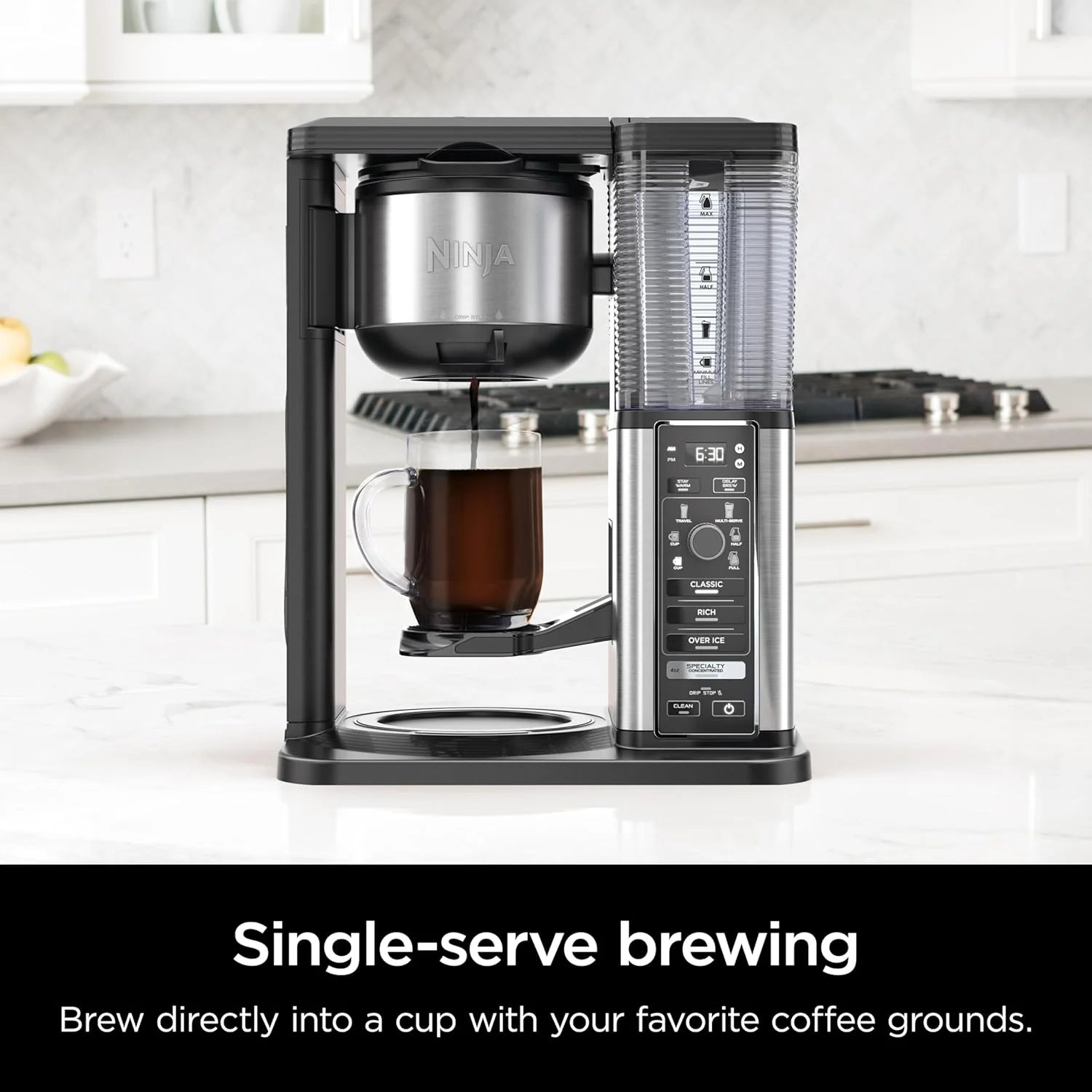 Extra Large Hot and Iced Coffee Maker with Fast Cold Brew, 4 Brewing Methods, 8 Sizes (Small to Travel), Single-Cup Coffee Maker, 12-Cup Capacity