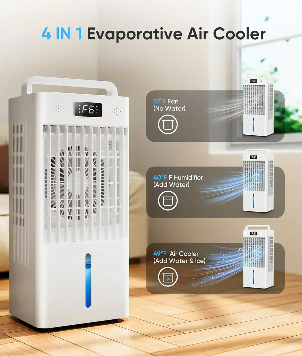 Windowless Portable Air Conditioners Evaporative Air Cooler 3 Modes & 3 Speeds 12H Timer