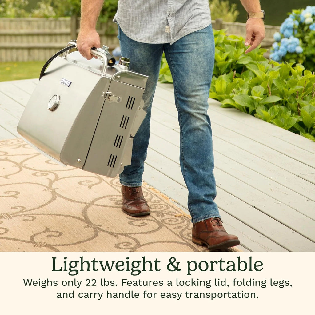 Cuisinart Chef's Style Tabletop Portable Propane Grill 20,000 BTU Stainless Steel Gas Grill