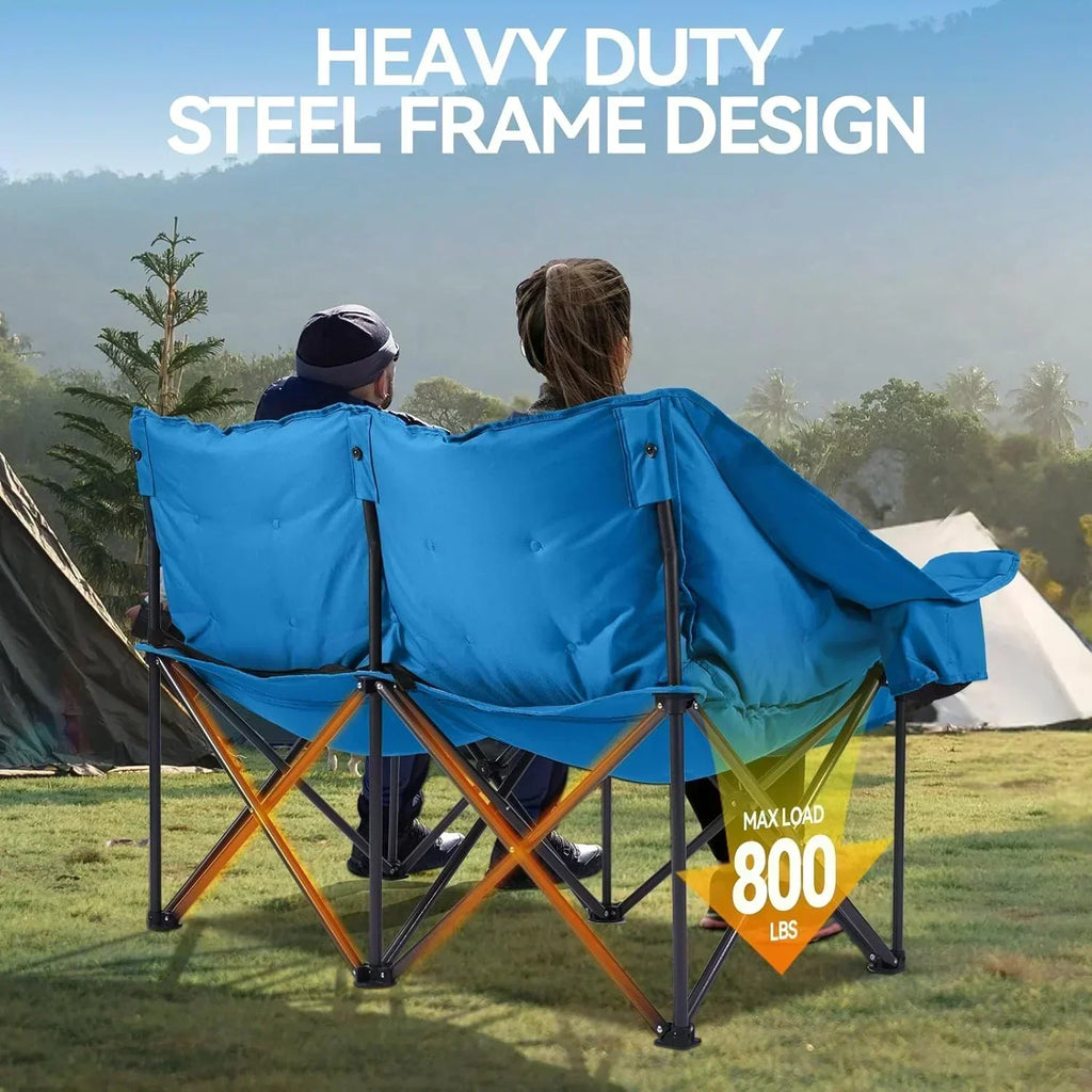Camping Chair Upholstered Loveseat Heavy Duty Extra Large Camping Sofa Folding Sofa