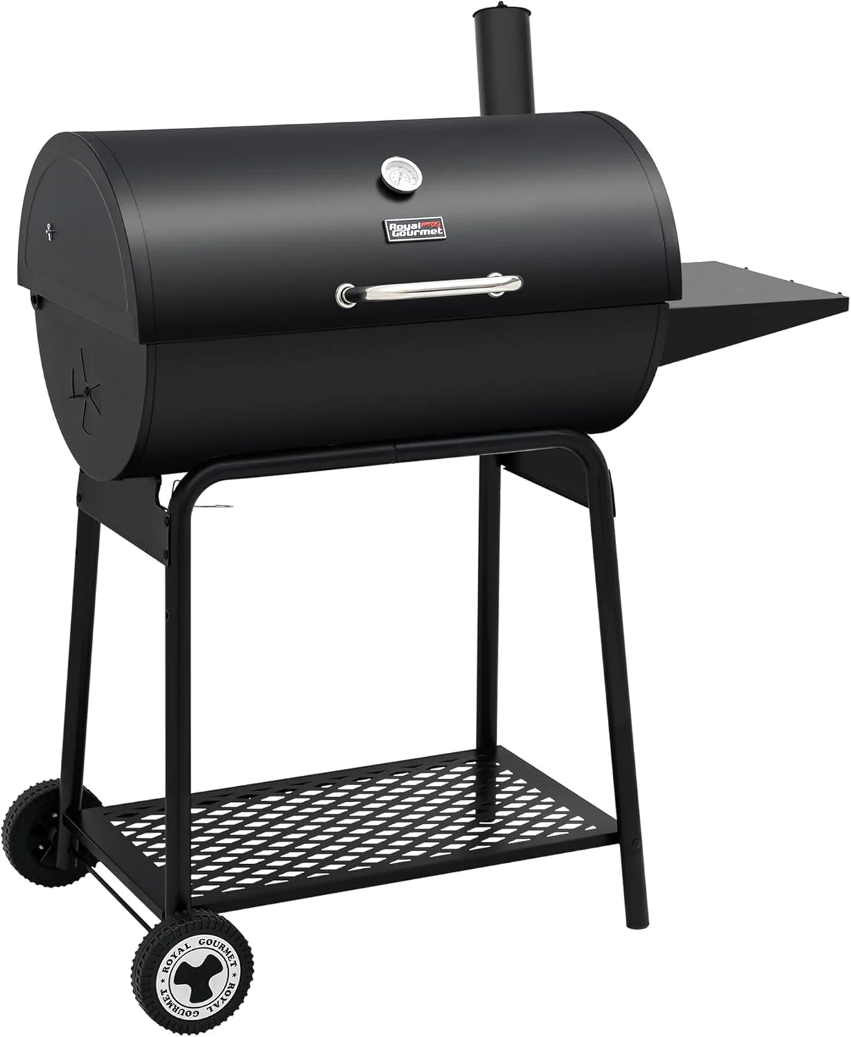 Royal Gourmet CC1830 30 Barrel Charcoal Grill with Heating Rack, Outdoor Grill, 627 Sqm