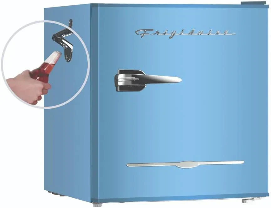 Frigidaire EFR176 Retro Compact Fridge with Chiller Mini Refrigerator Built-in Bottle Opener