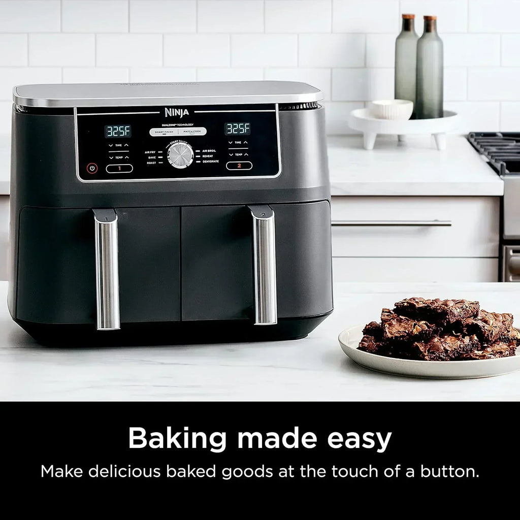 Ninja Foodi 6-in-1 FlexBasket Air Fryer with 7 QT MegaZone Basket Divider for Large Proteins