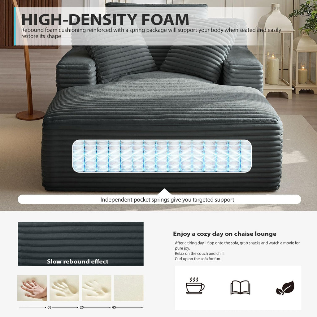 50-inch indoor recliner oversized corduroy upholstered boneless sofa bed deep sleeper sofa