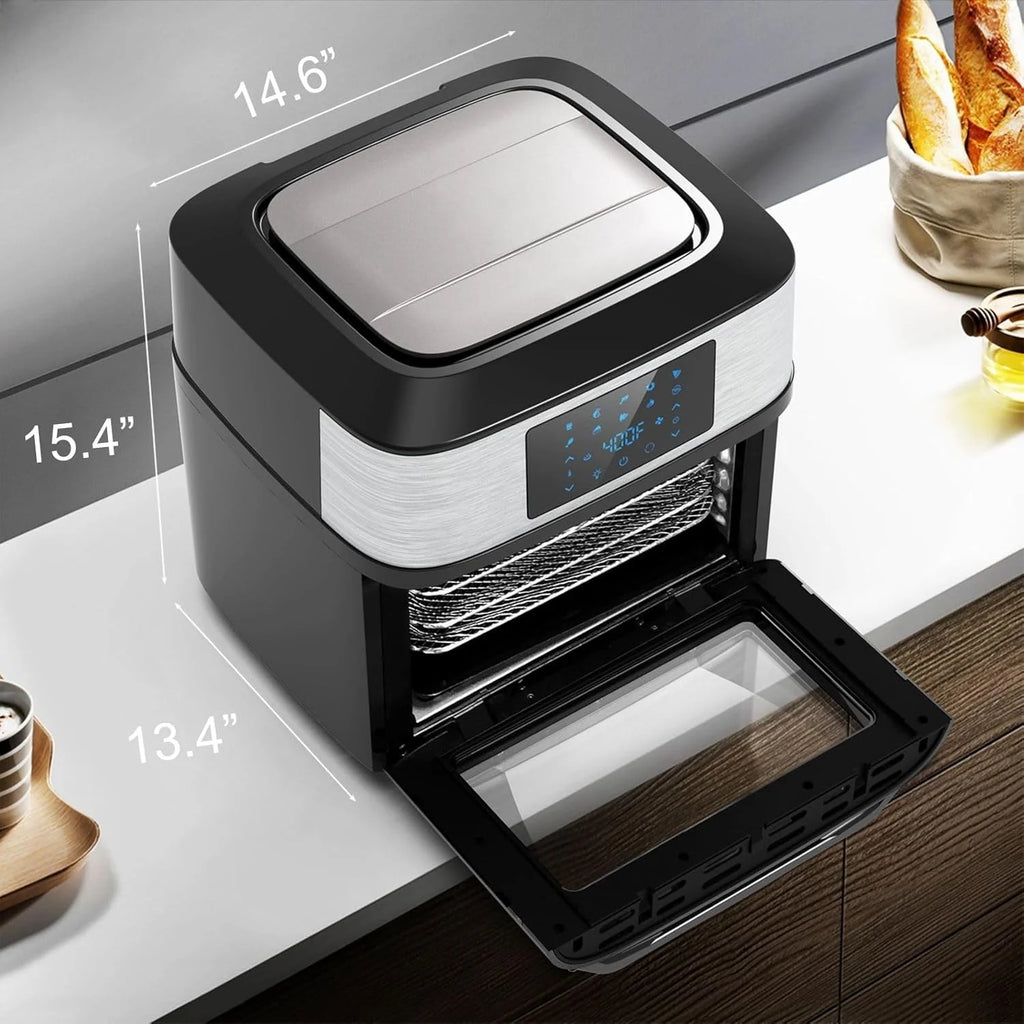 Large 20-quart air fryer 10-in-1 oven-air fryer combo Air fryer with rotisserie rack 3 dehydrating racks