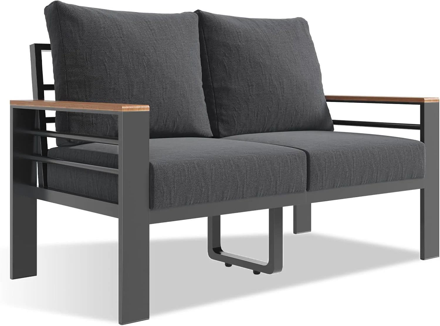 Aoxun Aluminum Patio Furniture Set 7 Seats, Oversized Outdoor Sectional with Washable Thick Cushions, Coffee Table and Waterproof Cover, Patio Conversation Sets for Porch, Balcony, Deck