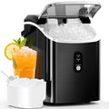 Antarctic Star Nugget Ice Maker Countertop with Soft Chewable Ice, Portable Sonic Ice Maker with Basket and Scoop, Removable Top Cover, Auto-Cleaning for Home/Party/RV/Camping (Stainless Steel Silver)