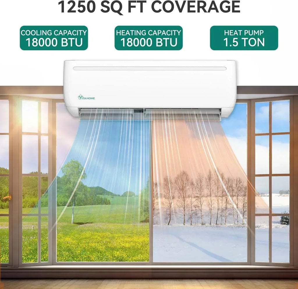 12000 BTU Mini Split Air Conditioner Heat Pump System Wifi Enabled 20 SEER2 115V Inverter Ductless