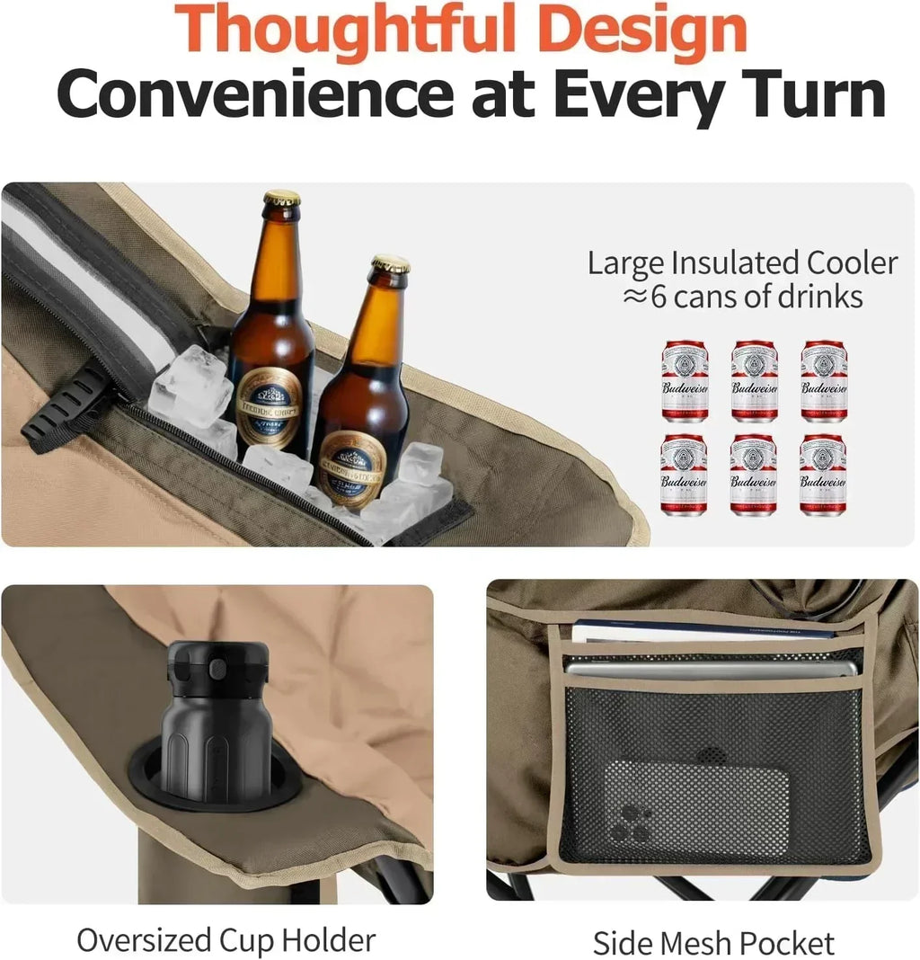 Extra Large Double Camping Chair 2 Person Comfortable Sofa Chair Adult Loveseat Lawn Chair