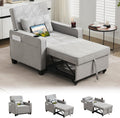 Adult Convertible Sleeper Chair Bed 3-in-1 Pull-Out Sofa Bed with USB/Type-C Ports Cup Holders