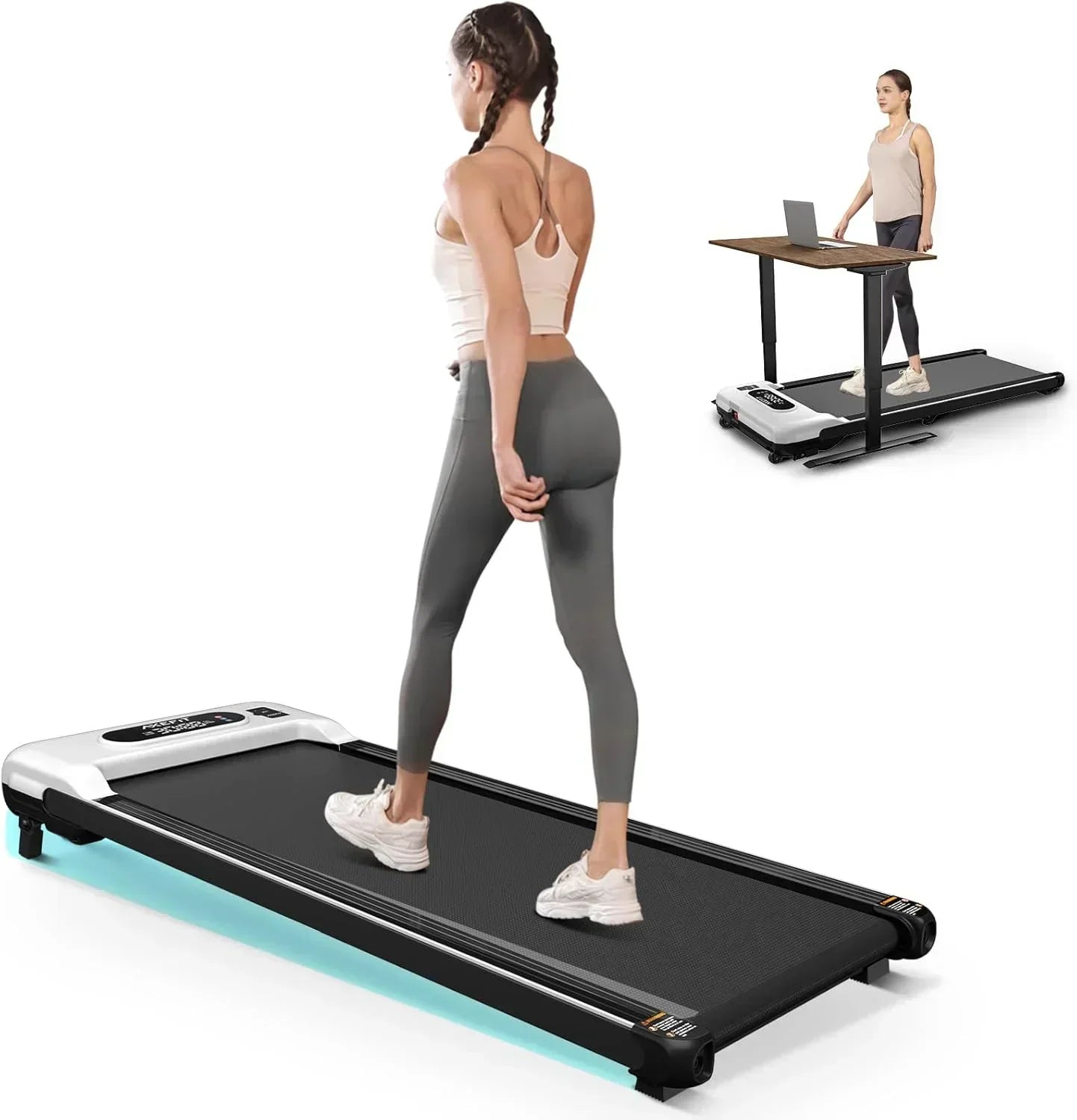 2.5 HP Portable Treadmill with Inclined Walking Pad Panel and Remote 4-in-1 Walking Treadmill