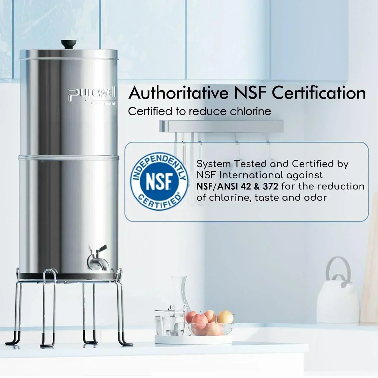 Purewell three-stage 0.01��m ultrafiltration gravity water filtration system 304