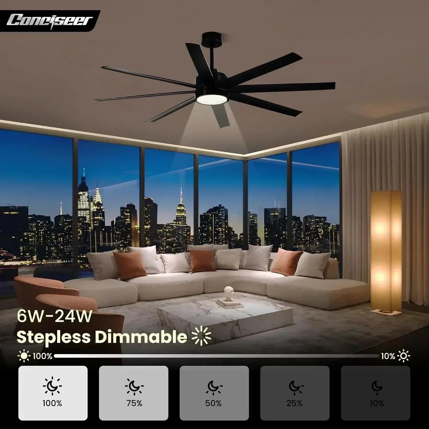 Modern ceiling fan 72 inch bedroom living room library cafe outdoor/industrial