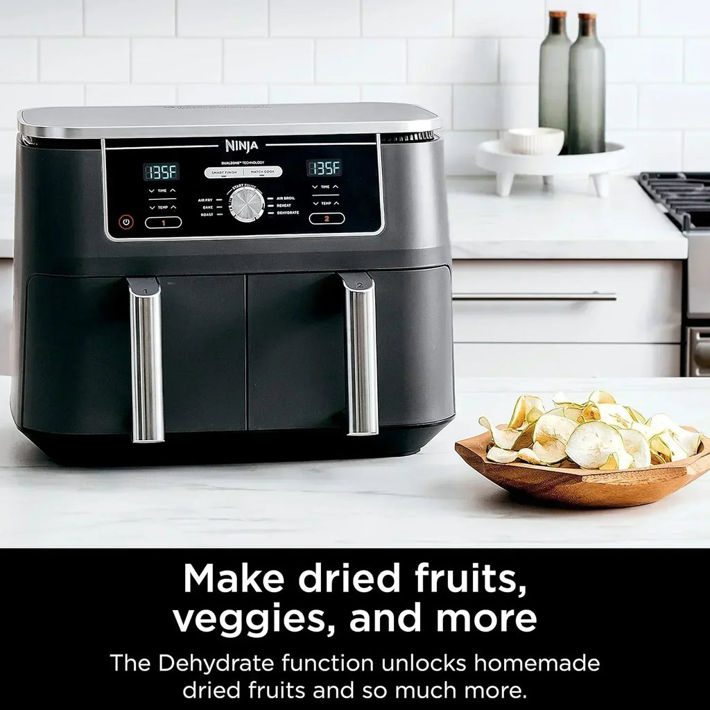 Ninja Foodi 6-in-1 FlexBasket Air Fryer with 7 QT MegaZone Basket Divider for Large Proteins