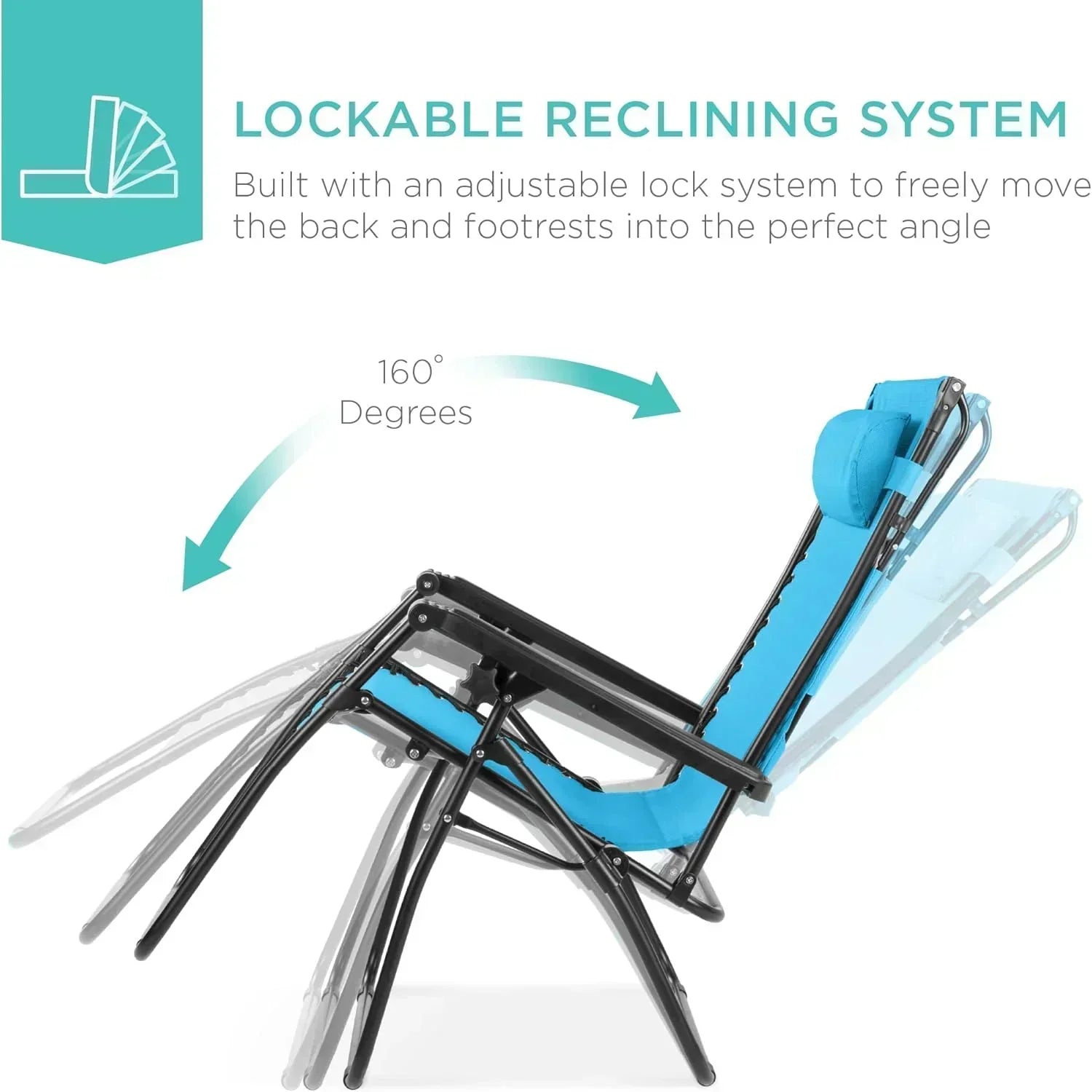 Best Choice Products Folding Zero Gravity Recliner Patio Lounge Chair Adjustable Canopy Shade