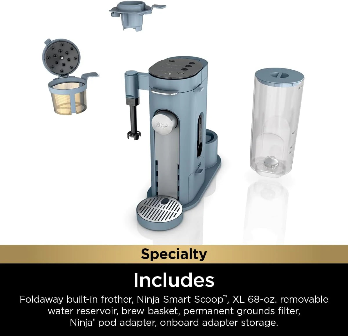 Ninja | Coffee Maker | Single Serve |Brew with Coffee Pods & Grounds| Compatible with K-Cup Coffee Pods | 4 Brew Styles, up to 24oz Cup Sizes & 56oz Removable Reservoir | Black | PB051