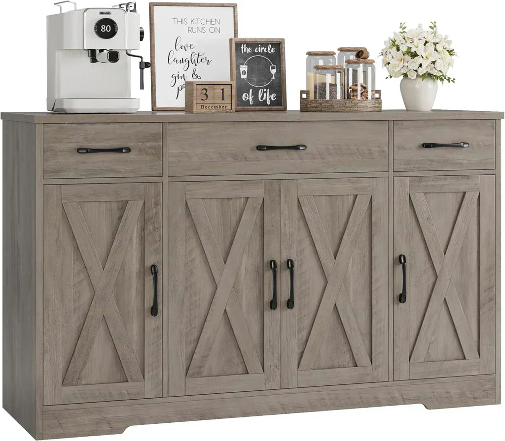 Sideboard with drawers large 55-inch sideboard modern farmhouse wood kitchen dining table