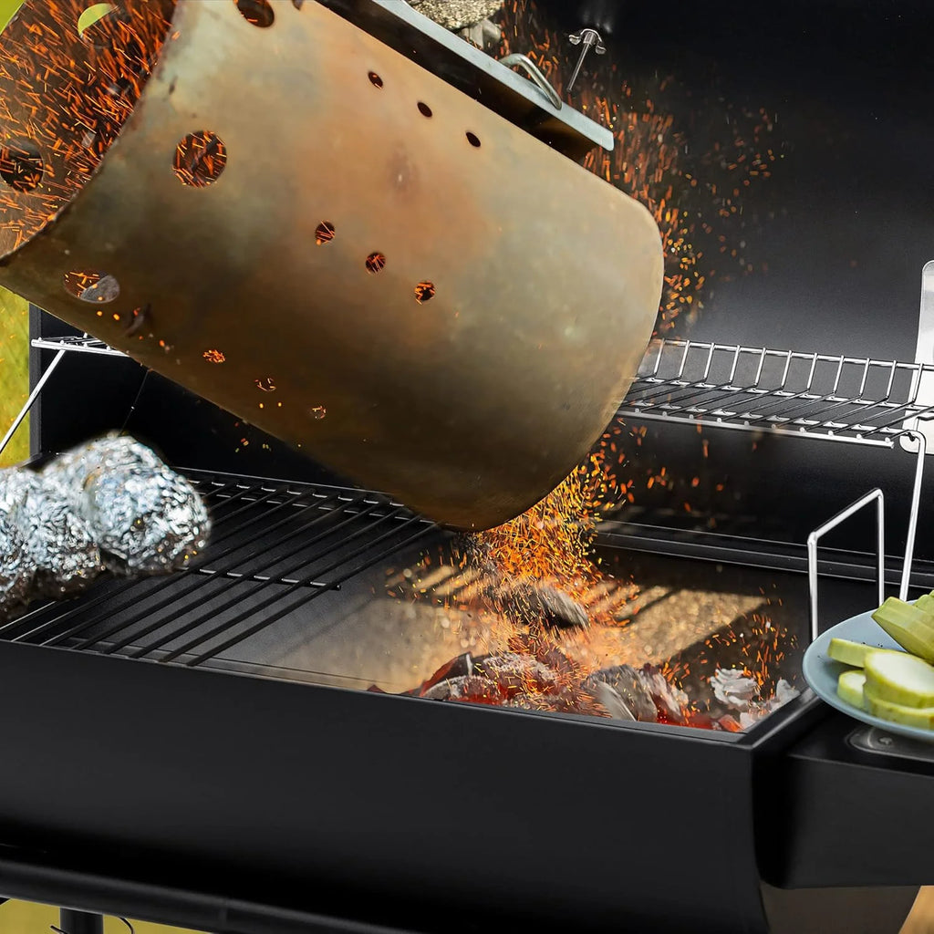 Royal Gourmet CC1830 30 Barrel Charcoal Grill with Heating Rack, Outdoor Grill, 627 Sqm