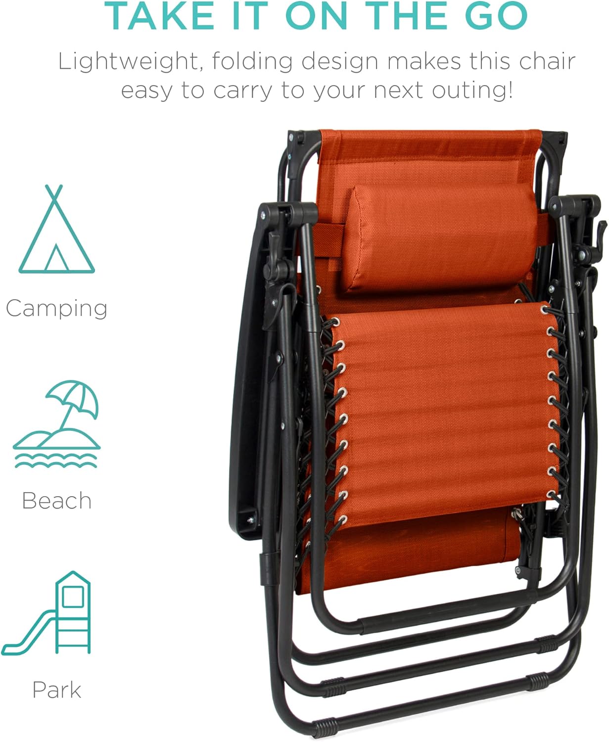 Best Choice Products Folding Zero Gravity Recliner Patio Lounge Chair Adjustable Canopy Shade