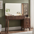T4TREAM 48 Fluted Makeup Vanity Desk with Large 36 Mirror and Lights
