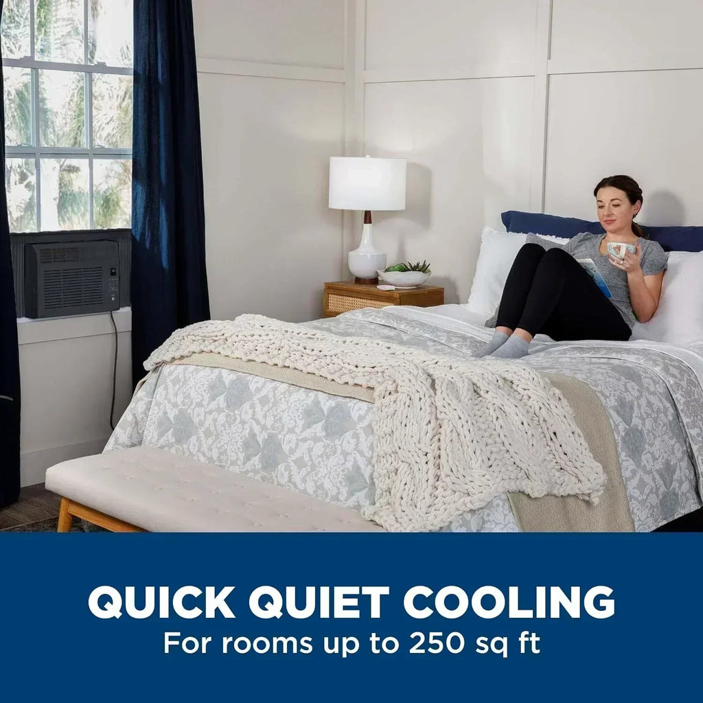 GE Window Air Conditioner Unit 5,000 BTU for Small Rooms up to 150 sq ft Manual Adjustable Fan
