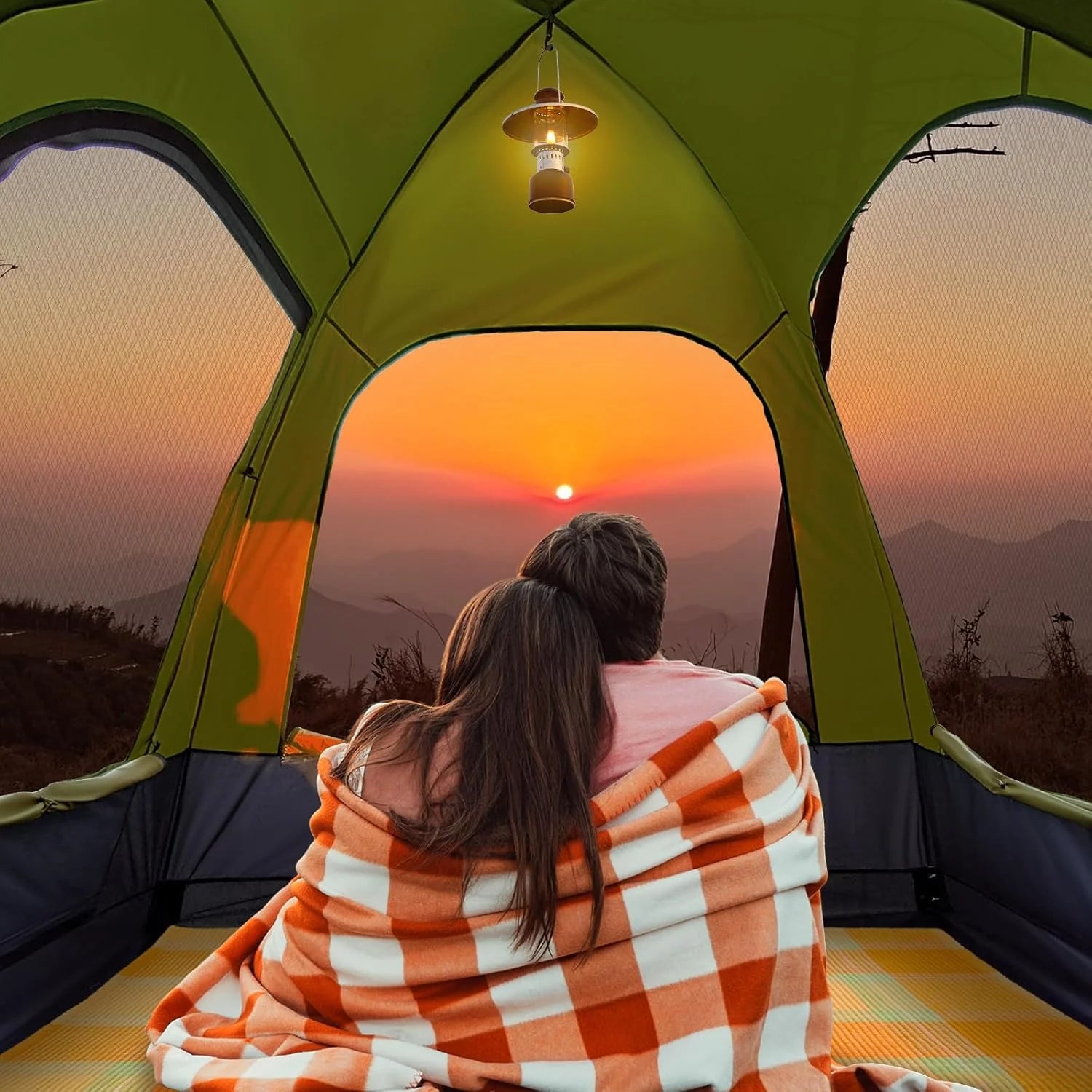 SUV Tent for Camping with Rainfly, Waterproof PU3000mm Double Layer Design, Car Tents for Camping SUV, SUV Tailgate Tent for Outdoor with Storage Bag, for SUV Van, Jeep, Pickup 8'W x 8'L x 7.2'H