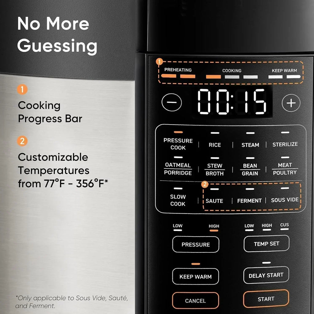COSORI 6-Quart Stainless Steel Pressure Cooker Multi-Function Cooker with Ceramic Inner Pot