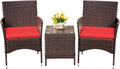 Devoko Patio Porch Furniture Sets 3 Pieces PE Rattan Wicker Chairs Outdoor Garden Furniture Sets
