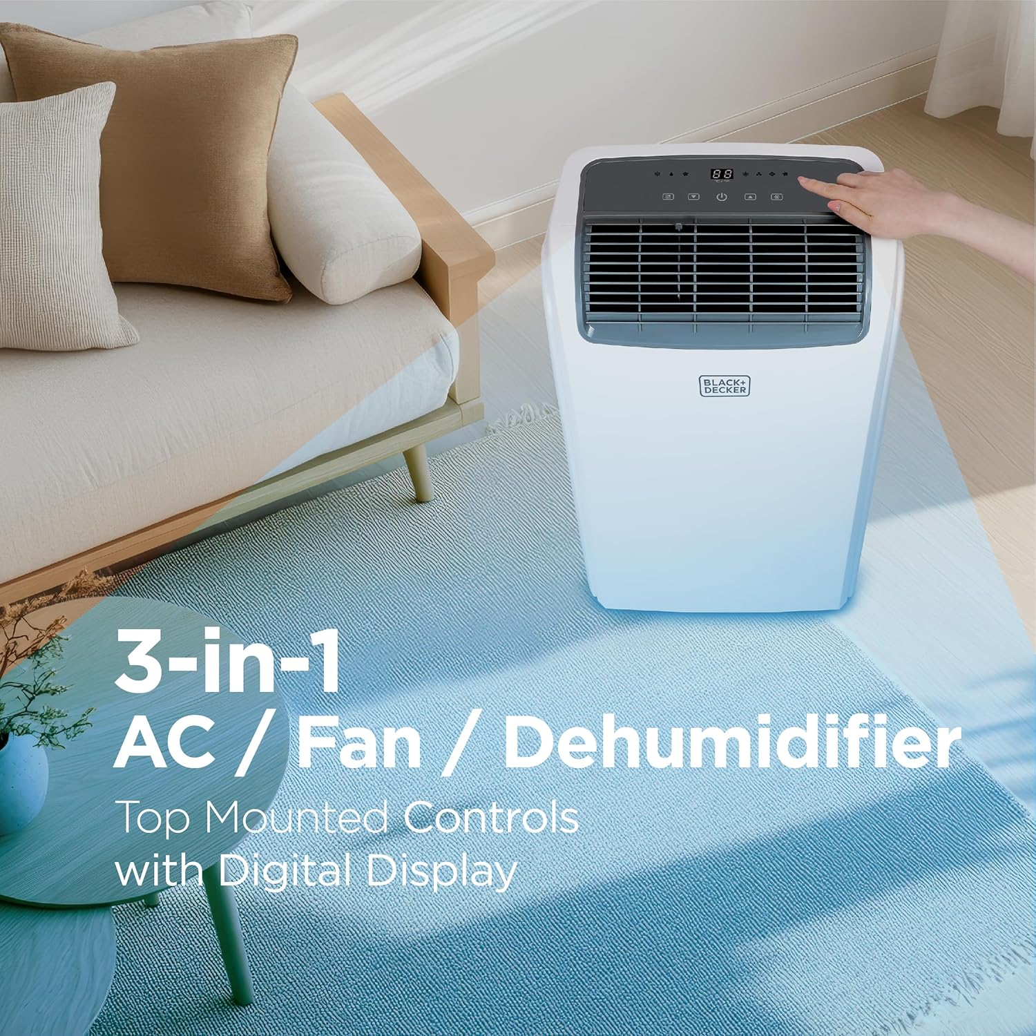 BLACK+DECKER 10,000 BTU Portable Air Conditioner for Rooms up to 450 Sq with Remote Control