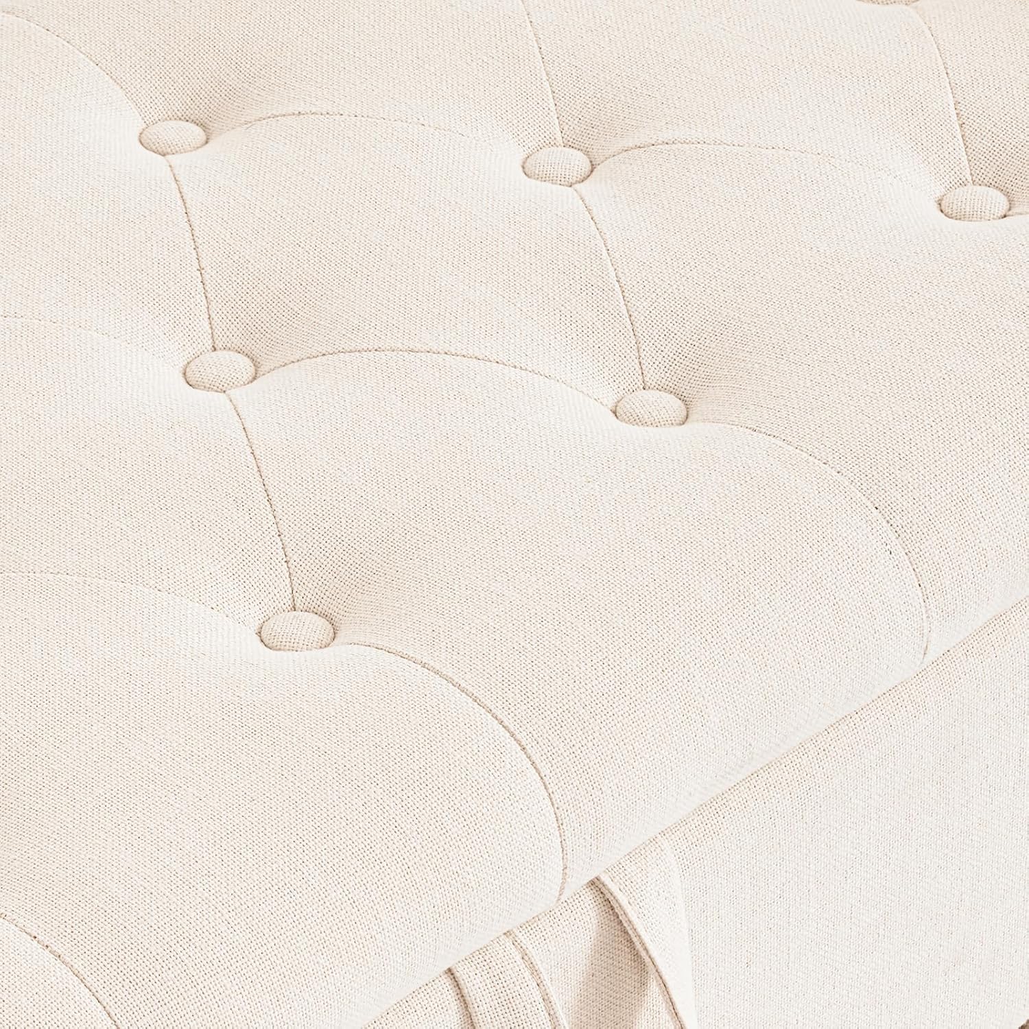 Furniliving Modern Storage Ottoman Bench, Sherpa Ottoman End of Bed Bench with Solid Wood Legs Upholstered Ottoman Benches with Storage Indoor Bench