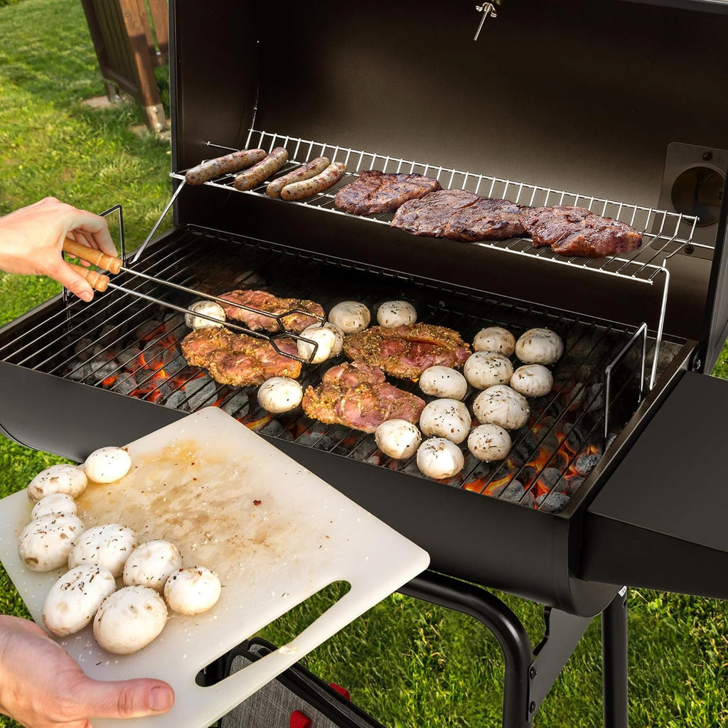 Royal Gourmet CC1830 30 Barrel Charcoal Grill with Heating Rack, Outdoor Grill, 627 Sqm