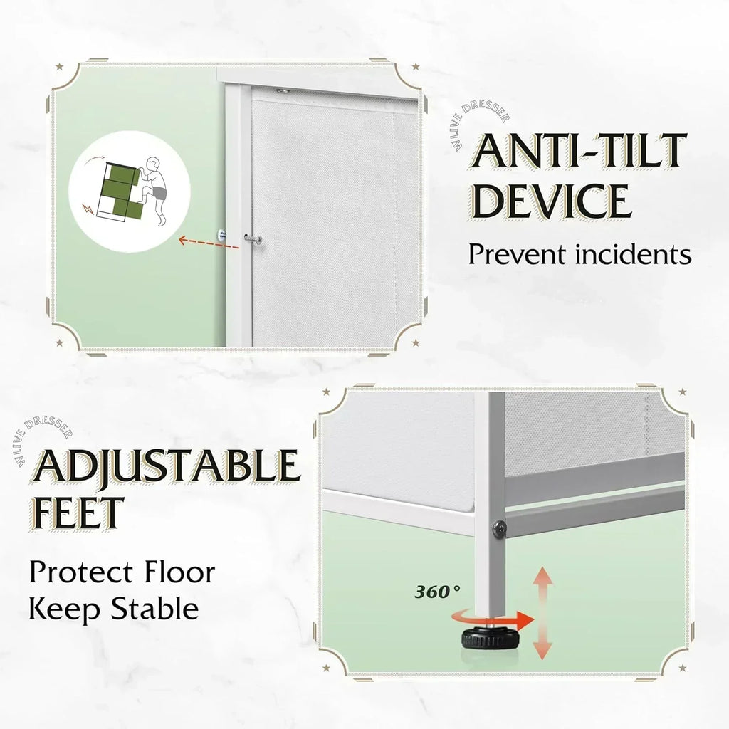 Storage Organizer Unit 11 Fabric Bins Storage Drawers Organizer Steel Frame Tall Storage Tower