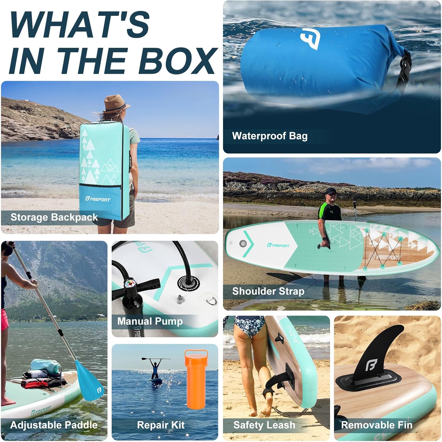 FBSPORT 11' Premium Stand Up Paddle Board Yoga Board with Durable SUP Accessories Carry Bag