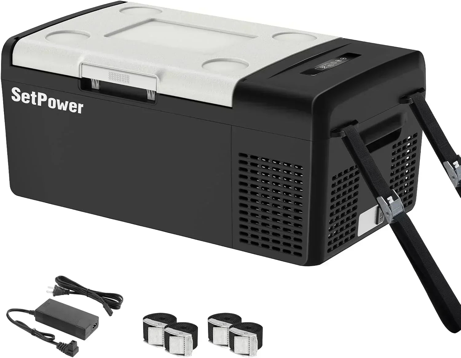 12V Refrigerator 21 Quart Portable Freezer 50 Hours Keep Cool Electric Cooler Car Refrigerator
