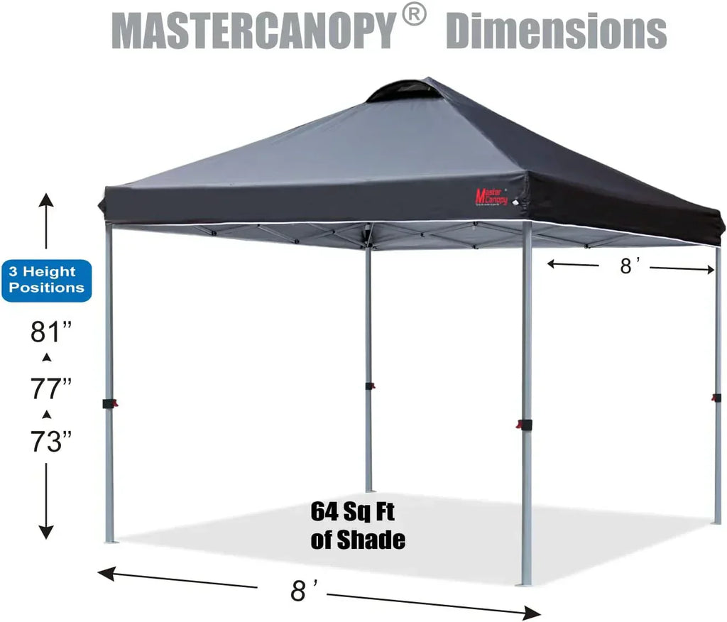 Durable Pop-up Canopy Tent with Roller Bag (10x10 Black)