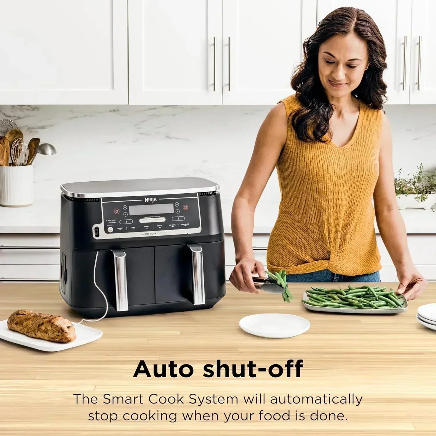 Ninja Foodi 6-in-1 FlexBasket Air Fryer with 7 QT MegaZone Basket Divider for Large Proteins
