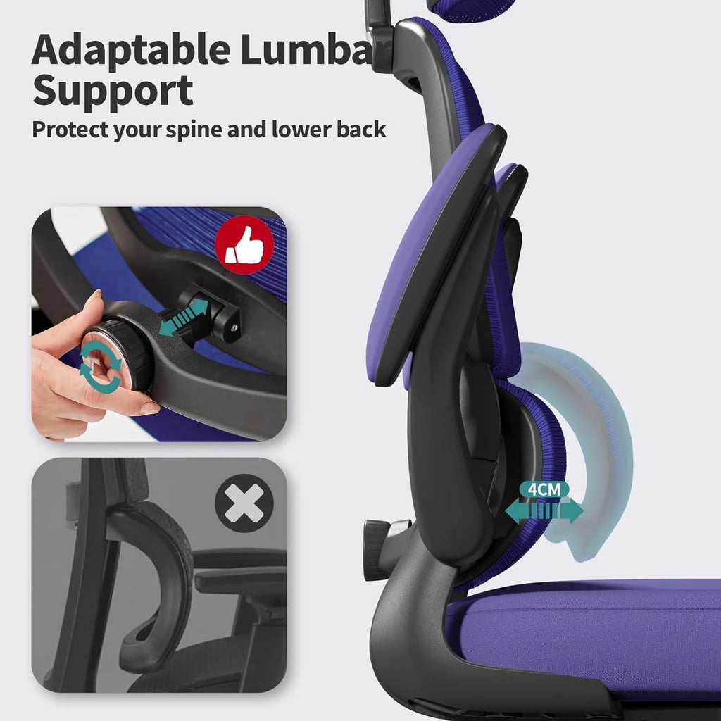 Office Chair Ergonomic Desk Chair, 330 lbs Home Mesh Desk Chair with Wheels, Comfortable Gaming Chair, High Back Office Chair