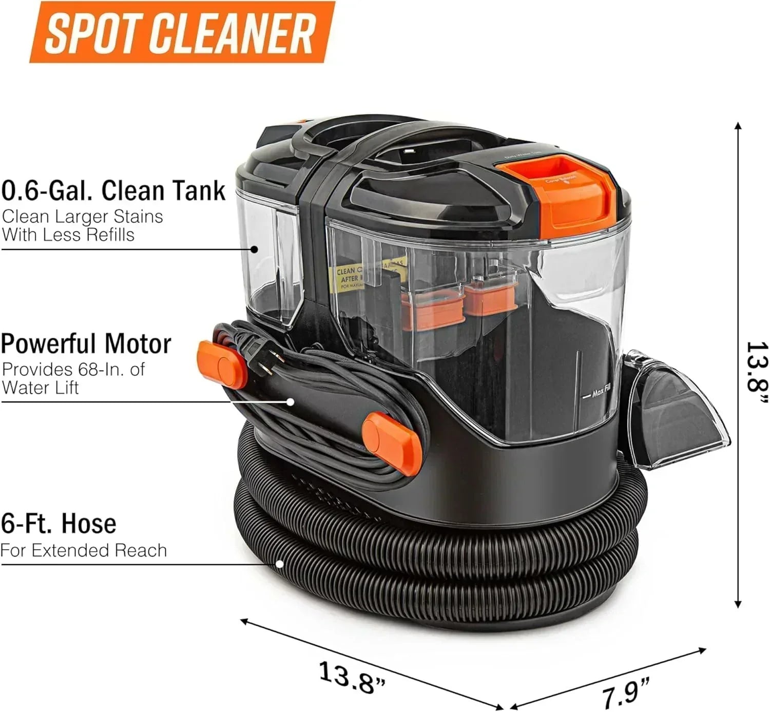 Armor All SCA702 901 Portable Spot Cleaner for Car Cleaning Carpet Upholstery Stains